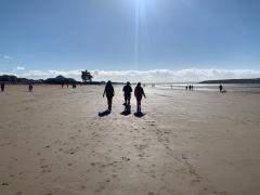 Still heading down the beach at Weston